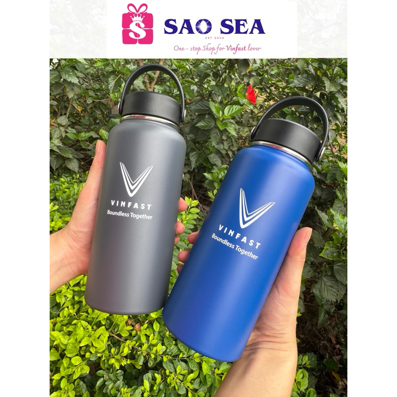 Bình giữ nhiệt Vinfast classic 1000 ml quai xách, nắp nhựa, không rỉ, inox 304. Vinfast stainless steel insulated thermos bottle